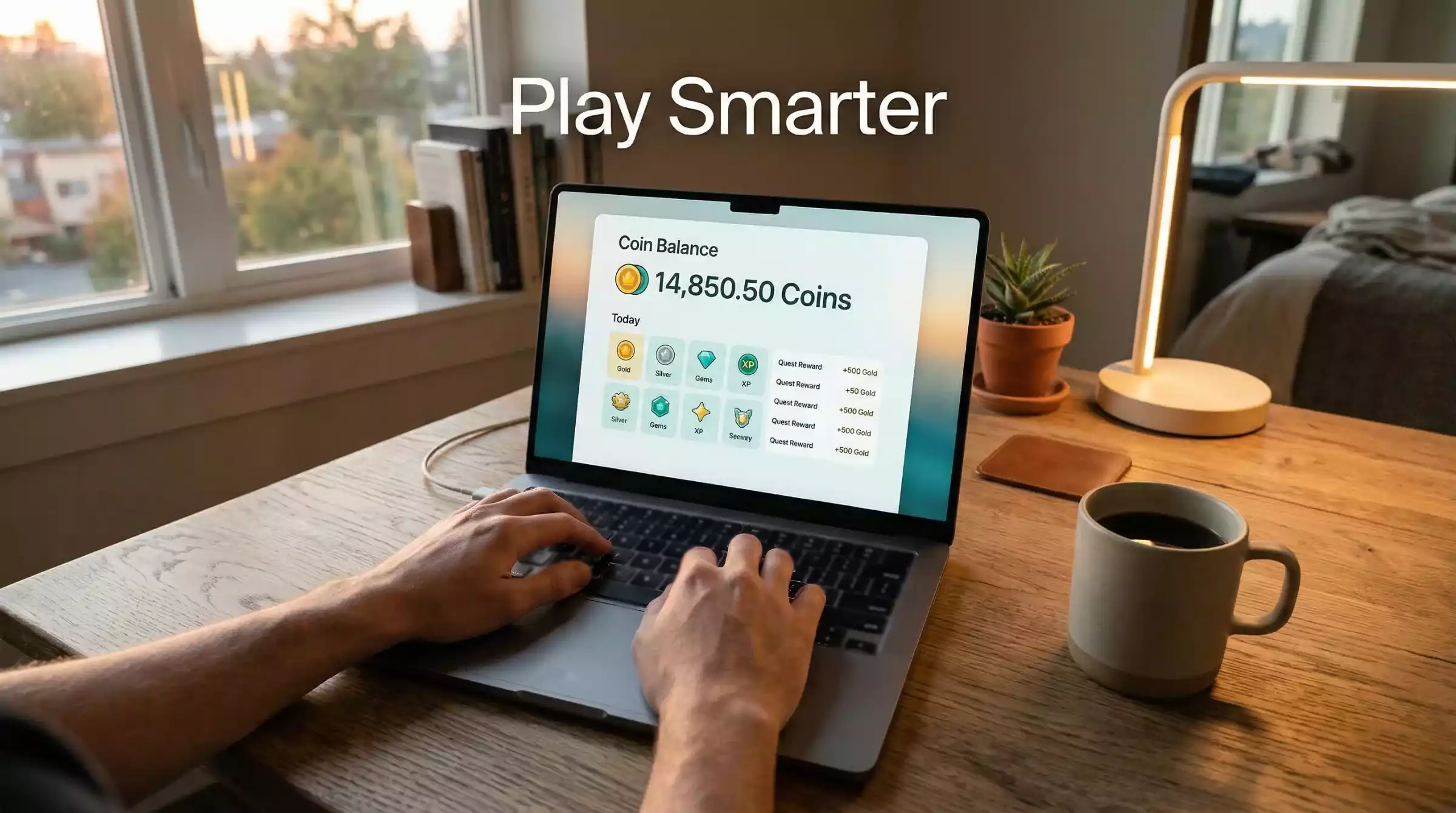 Sweepstakes casino gaming interface with Gold Coins and Sweeps Coins display