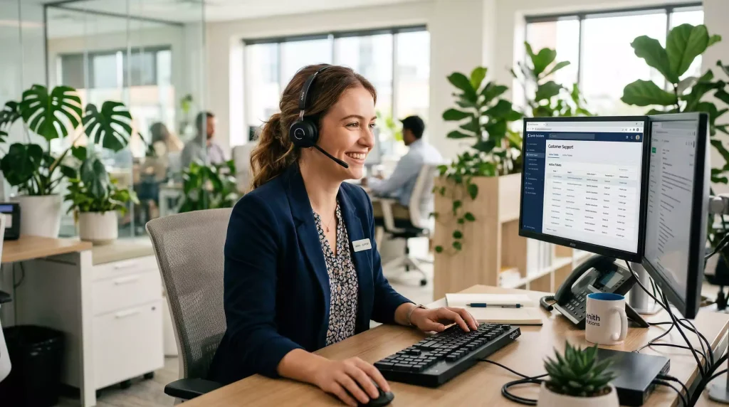 Customer support representative helping sweepstakes casino player