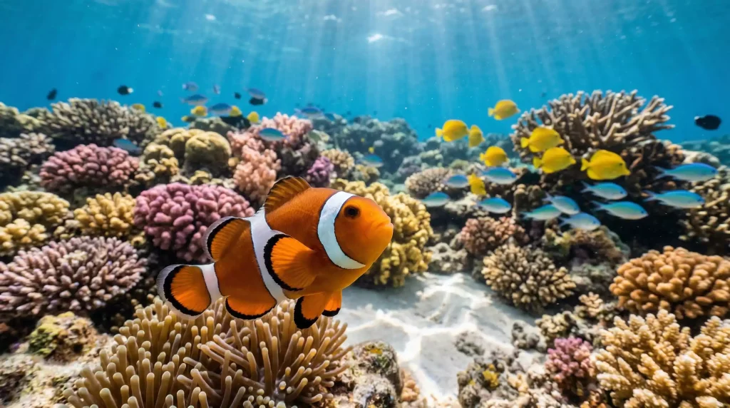 Colorful fish game arcade shooter with underwater sea creatures