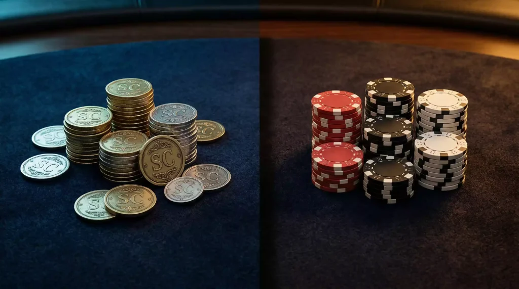 Sweepstakes vs real money casinos comparison showing key differences